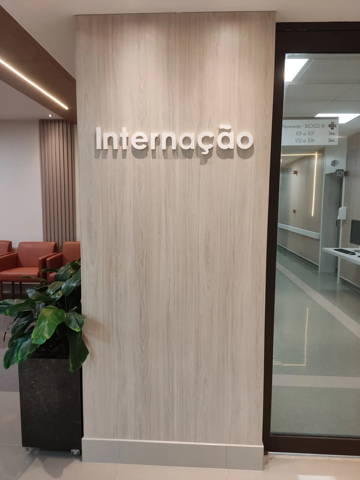 Painel de sinalização da internação